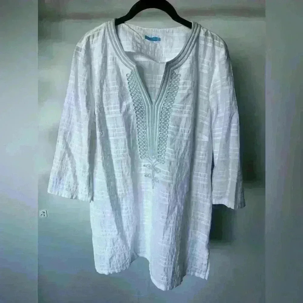 J. McLaughlin Cotton Blend Tunic Top